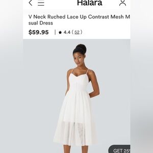 HALARA White Dress with Spaghetti Straps